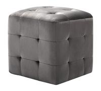 vidaXL 2 pcs Poufs Gris 30 x 30 x 30 cm Tissu velours