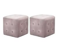 vidaXL Pouf 2 st 30x30x30 cm velours roze278388 Rose G