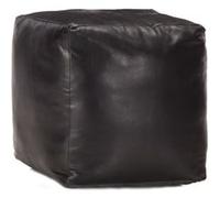 vidaXL Pouf 40x40x40 cm cuir de chèvre véritable noir248128 Noir G