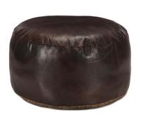Vidaxl Pouf 60 X 30 Cm Marron Foncé Cuir Véritable De Chèvre Marron