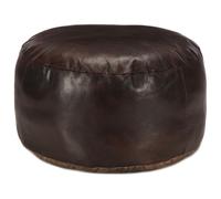 Vidaxl Pouf 60 X 30 Cm Marron Foncé Cuir Véritable De Chèvre Marron