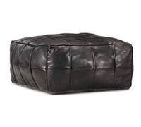 Pouf 60 X 60 X 30 Cm Noir Cuir Véritable De Chèvre - Vidaxl Noir