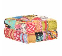 vidaXL Pouf 60x70x36 cm Patchwork Tissu Multicolore
