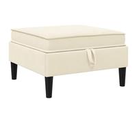 vidaXL Tabouret de canapé avec rangement crème velours, canapé ergonomique moderne, design rectangulaire, rangement large, meubles durables, sièges doux et confortables