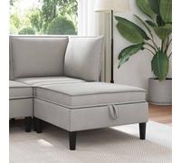 vidaXL Pouf avec Rangement Gris clair Velours