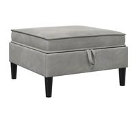 vidaXL Pouf avec Rangement Gris Clair Velours