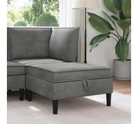 vidaXL Pouf avec Rangement Gris foncé Velours