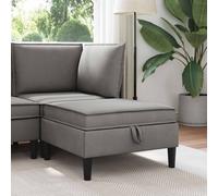 vidaXL Pouf avec Rangement Gris foncé Velours