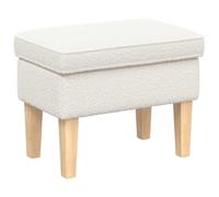 vidaXL Pouf Crème 55 x 35 x 41 cm Bouclé, Repose-Pieds, Tabouret Moderne, Compact, Assise à l’intérieur, Pieds effilés, siège en Mousse, Bois en Caoutchouc