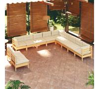 vidaXL Pouf Cuir véritable Rond 50 x 50 x 45 cm