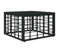 Vidaxl Pouf De Jardin Avec Coussin Noir 55 X 55 X 37 Cm Polyrotin