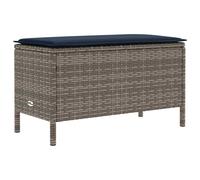 Vidaxl Pouf De Jardin Gris Et Bleu Marine 80 X 38 X 42 Cm Rotin Pe