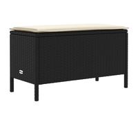 Vidaxl Pouf De Jardin Noir Et Crème 80 X 38 X 45 Cm Rotin Pe