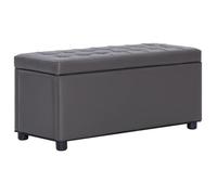 vidaXL Pouf de rangement 87,5 cm Gris Similicuir