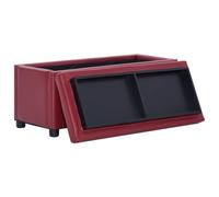 vidaXL Pouf de rangement 87,5 cm Rouge bordeaux Similicuir