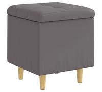vidaXL Pouf de rangement avec coussin Gris 40 x 40 x 45 cm Simili cuir