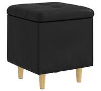 vidaXL Pouf de rangement avec coussin Noir 40 x 40 x 45 cm Simili cuir