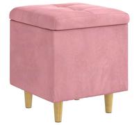 vidaXL Pouf de rangement avec coussin Rose 40 x 40 x 45 cm Velours