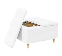 vidaXL Pouf de Rangement Blanc 80 x 80 x 45 cm Simili Cuir, Ottoman de Rangement Moderne et Durable, Assise Fonctionnelle, mobilier Multipurpose, déco Minimaliste, Accent de Salon ou Chambre