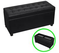 vidaXL Pouf de rangement Cuir synthétique Noir