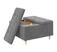vidaXL Pouf de Rangement Gris foncé 80 x 80 x 45 cm Velours, Ottoman Moderne, Robuste, avec Un Dessus capitonné, Assise Multifonction, Rangement, déco Minimaliste