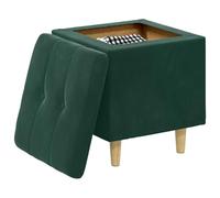 vidaXL Pouf de Rangement Vert foncé 40 x 40 x 45 cm Velours, Pouf Moderne stylé, Assise rembourrée, Accent Pratique pour Salon, Meuble d'entrée, déco Minimaliste