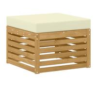 vidaXL Pouf d'Extérieur Bois d'Acacia Massif Blanc, Mobilier de Jardin Moderne, résistant aux intempéries, canapés élégants pour Balcon, Bois Solide et Flexible
