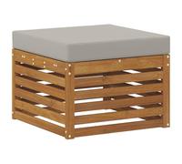 vidaXL Pouf d'Extérieur Bois d'Acacia Massif Naturel, Mobilier de Balcon, Style Moderne, conçu pour l'extérieur, résistant aux intempéries, Design modulable pour Un Chill élégant