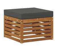 vidaXL Pouf d'Extérieur Bois d'Acacia Massif Naturel, Mobilier de Balcon, Style Moderne, conçu pour l'extérieur, résistant aux intempéries, Design modulable pour Un Chill élégant