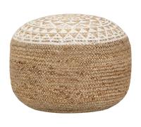Vidaxl Pouf Fait À La Main Blanc 40 X 45 Cm Jute Blanc