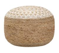 Pouf fait à la main Blanc 45x30 cm Jute