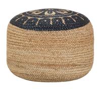 vidaXL Pouf fait à la main Bleu 45 x 30 cm Jute
