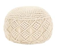 Pouf fait à la main en macramé 45 x 30 cm Coton
