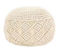 Vidaxl Pouf Fait À La Main En Macramé 45 X 30 Cm Coton