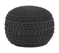 Vidaxl Pouf Fait À La Main En Macramé Anthracite 45x30 Cm Coton Gris