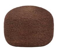 Pouf Fait À La Main Marron 40 X 45 Cm Jute Marron