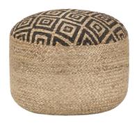 vidaXL Pouf fait à la main Noir 45 x 30 cm Jute