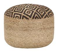 vidaXL Pouf fait à la main Noir 45 x 30 cm Jute