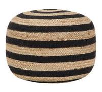 Pouf fait à la main Noir 45 x 30 cm Jute