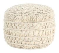 vidaXL Pouf macramé fait main 45x30 cm katoen324002 Beige G