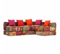 vidaXL Pouf modulaire à 4 places Patchwork Tissu
