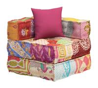 Vidaxl Pouf Modulaire Avec Oreiller Patchwork Tissu