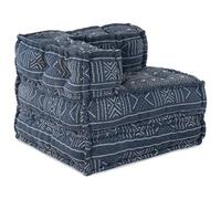 vidaXL Pouf Modulaire Indigo 70x70x54 en Tissu