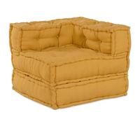 vidaXL Pouf modulaire jaune 70x70x54 tissu