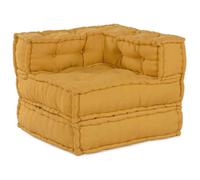 vidaXL Pouf modulaire jaune 70x70x54 tissu, canapé, canapé convertible, canapé tissu, canapé modulable, coussin palette, canapé de sol, divan