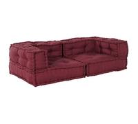 vidaXL Pouf modulaire marron 140x70x36 tissu, canapé, canapé convertible, canapé tissu, canapé modulable, coussin palette, 4019032