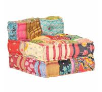 vidaXL Pouf Modulaire Chaise Longue Canapé Convertible de Salle de Séjour Chaise Simple Sofa de Salon Maison Intérieur Patchwork Tissu