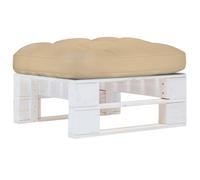 Pouf Palette de Jardin Repose-Pied Palette de Patio Table Basse d'Extérieur Salon Intérieur Terrasse Bois de Pin Imprégné de Blanc