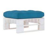 vidaXL Pouf Palette de Jardin Repose-Pied Palette de Patio Table Basse d'Extérieur Terrasse Intérieur Salon Bois de Pin Imprégné de Blanc G