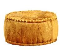 vidaXL Pouf rond en velours 40 x 20 cm Moutarde
